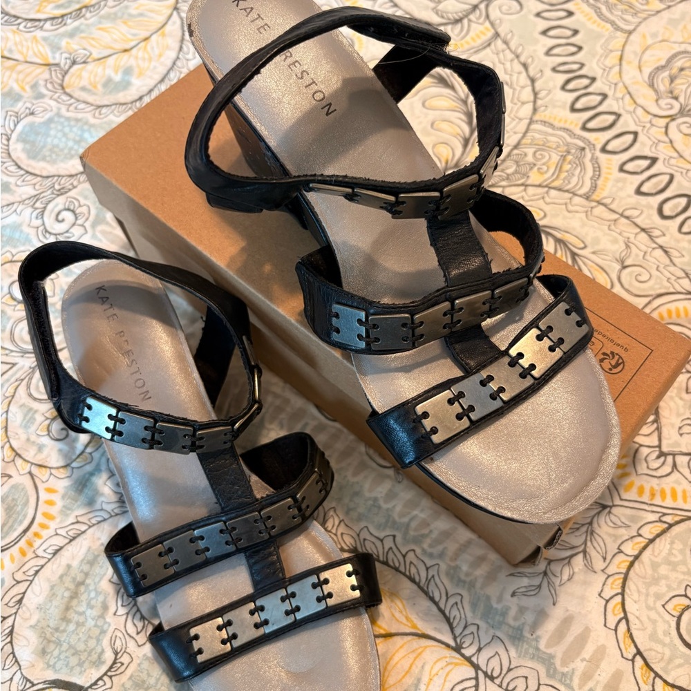 Black and Silver Women's Sandals